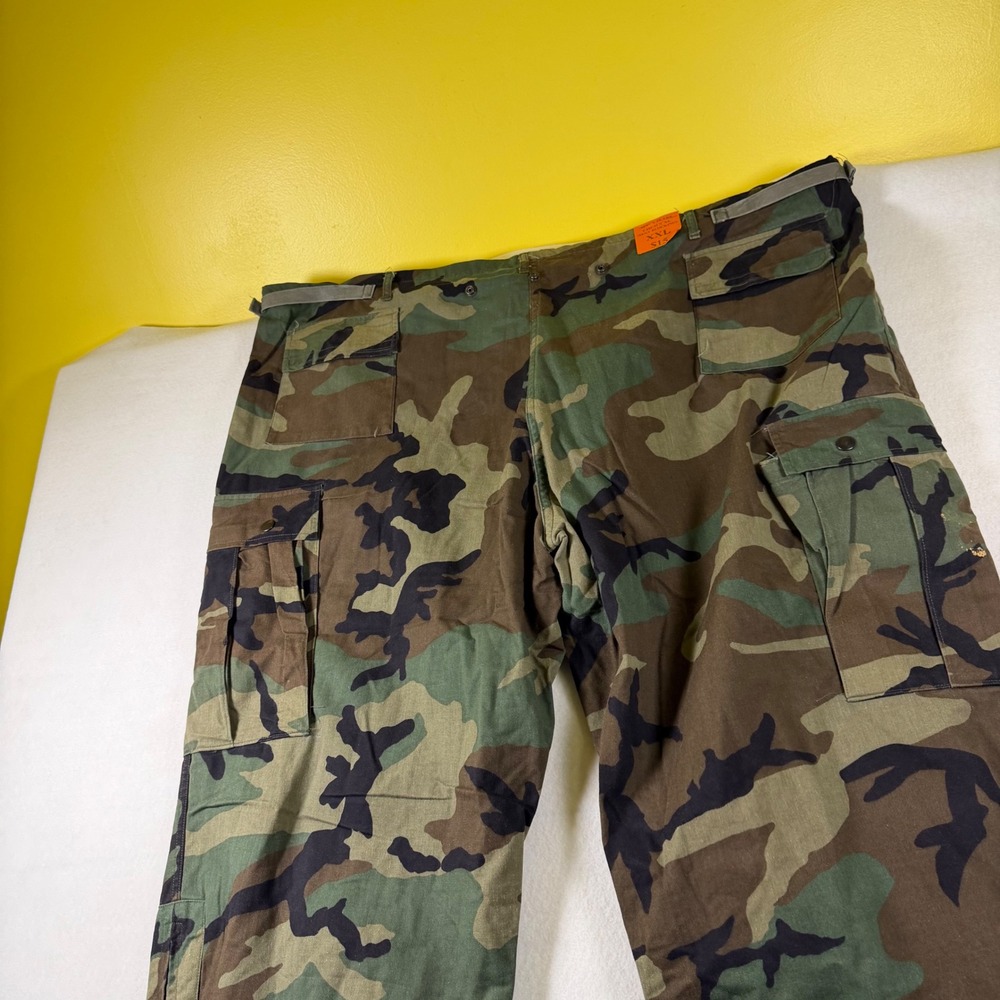 Vintage US Military Woodland Camo Chemical Protective Cargo Trousers XXL 1985